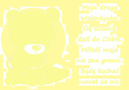 Pluszowy miś z życzeniami na walentynki